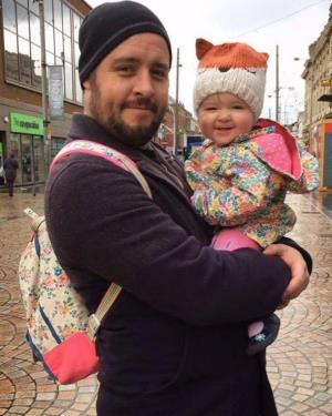 Ashley Russell with his daughter before his brain tumour diagnosis