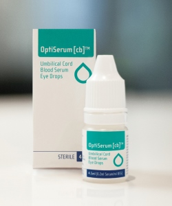 Optiserum product packaging for eye drops from cord blood