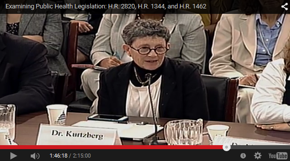 Dr. Joanne Kurtzberg testifying in Congress June 2015