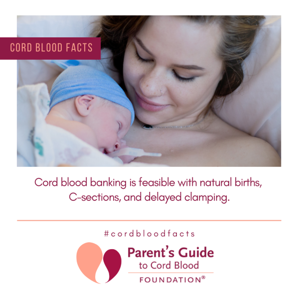 Cord blood banking is feasible with natural births, C-sections, and delayed clamping