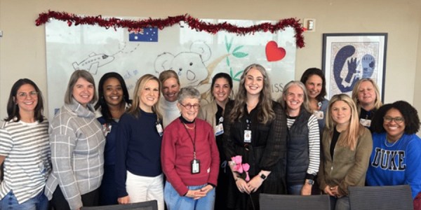 Fulbright Scholar Dr. Madison Paton with the Duke cell therapy team