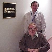 Elie Katz, Ph.D., D.Sc. and Zbigniew Roger Mrowiec, Ph.D. after naming the Umbilical Cord Blood Program “The Elie Katz Umbilical Cord Blood Program” at Community Blood Services.