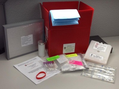 collection kit for MD Anderson mail-in donation of cord blood