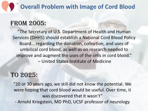 Cord Blood has a serious image problem