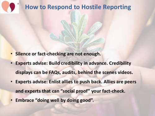 How to respond to hostile reporting