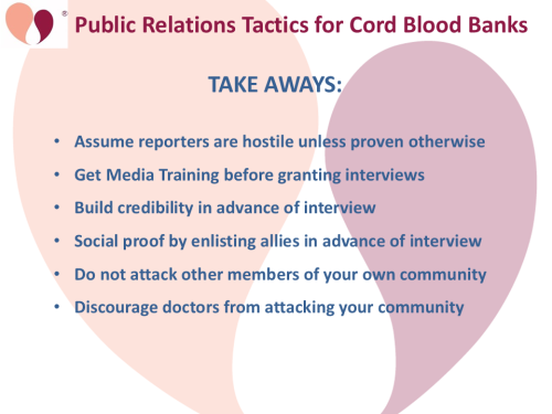 Public Relations Tactics for Cord Blood Banks