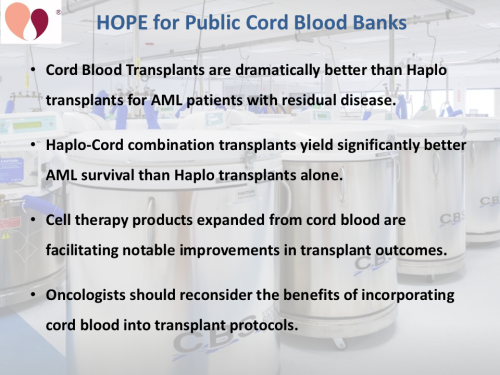 Hope for Pubic Cord Blood Banks