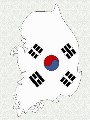 map and flag of South Korea